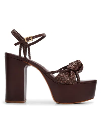 Schutz Kalina Ankle Strap Platform Sandal In Brown