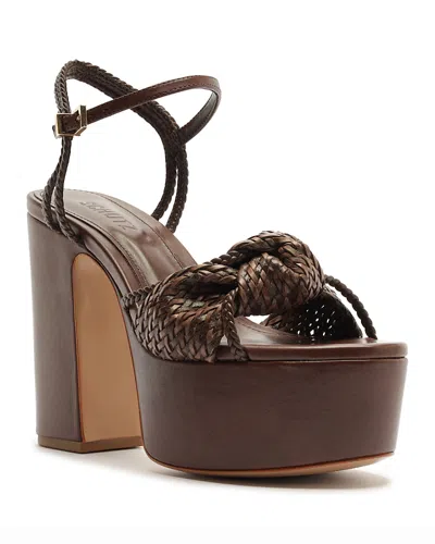 Schutz Kalina Ankle Strap Platform Sandal In Brown