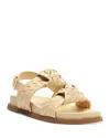 Schutz Woven Leather Knot Slingback Sandals In White