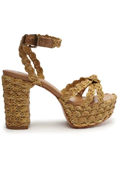 Schutz Women's Kareena Natural Platform Sandal In Arenito In Brown