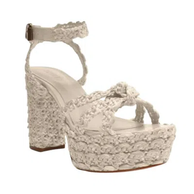 Schutz Women's Kareena Natural Platform Sandal In Pearl In Animal Print