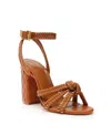 Schutz Kathleen Woven Ankle-strap Sandals In Brown