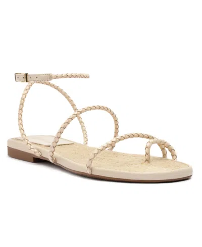 Schutz Women's Kaya Straw Flat Sandals In Beige