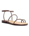 Schutz Kaya Braided Leather Flat Sandals In Brown