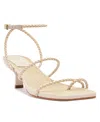 Schutz Kaya Braided Leather Mid-heel Sandals In Beige