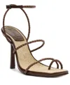 Schutz Kaya Braided Leather Stiletto Sandals In Brown