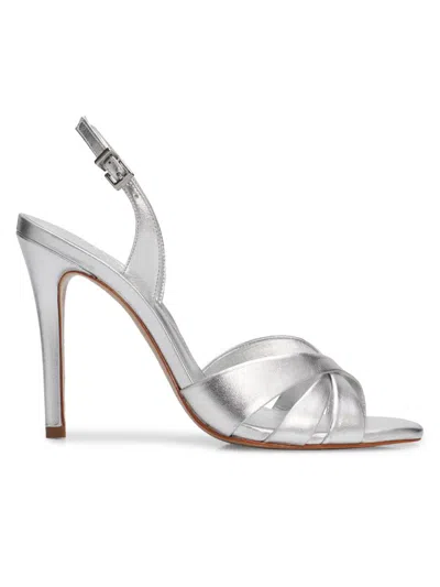Schutz Keefa 110mm Leather Sandals In Silver