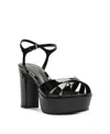 Schutz Women's Keefa Block Heel Wedge Sandals In Black