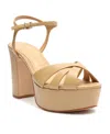 Schutz Women's Keefa Crossover High Heel Platform Sandals In Beige