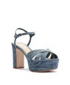 Schutz Keefa Ankle-strap Platform Sandals In Blue