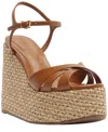 Schutz Keefa Platform Wedge Ankle Strap Sandal In Brown
