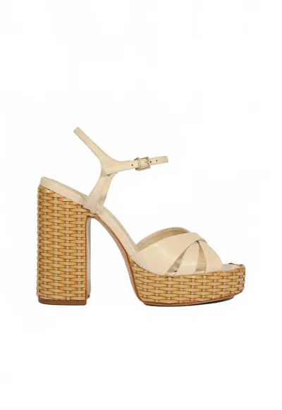 Schutz Women's Keefa Straw Platform Sandal In Off White