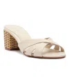 Schutz Keefa Woven-heel Slide Sandals In Metallic