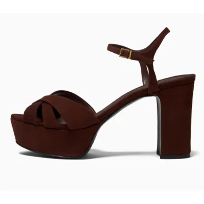 Schutz Women's Keefa Suede Platform Sandals In Root Brown