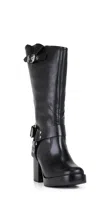 Schutz Women's Kiara 76mm Leather Zip-up Block Heel Boots In Black