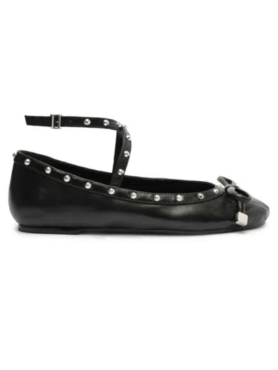 Schutz Women's Larissa Leather Studded Ballet Flats In Black
