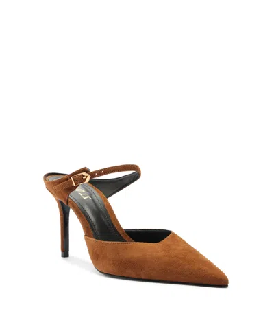 Schutz Women's Laura Mule High Stiletto Pumps In Caramel Suede