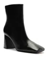 Schutz Leia Leather Block-heel Ankle Booties In Black