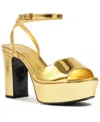 Schutz Women's Lenne Round Toe Platform Sandals In Gold
