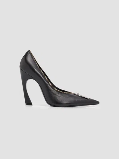 Schutz Women's Lexi 110mm Zip-detail Leather Pumps In Black