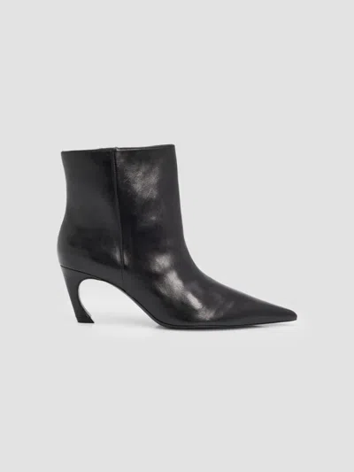 Schutz Women's Lexi 75mm Leather Ankle Boots In Black