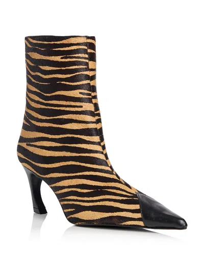 Schutz Women's Lexi Calf Hair Cap Toe Ankle Boots In Multi