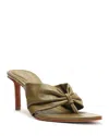Schutz Lori Mid Thong Heeled Sandals In Green