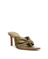 Schutz Lori Mid Thong Heeled Sandals In Green