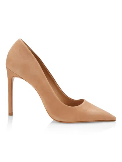 Schutz Women's Lou Pointed-toe Nubuck Pumps In Honey Beige