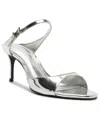 Schutz Lyra Mid Ankle Strap Sandal In Silver