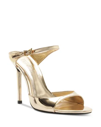 Schutz Lyra Ankle Strap Sandal In Gold