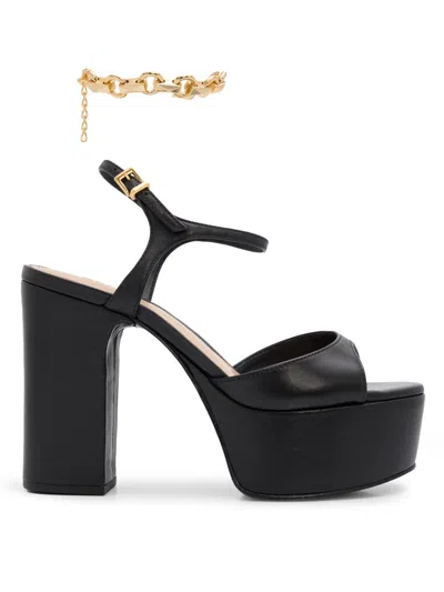 Schutz Women's Lys 120mm Leather Platform Sandals In Black