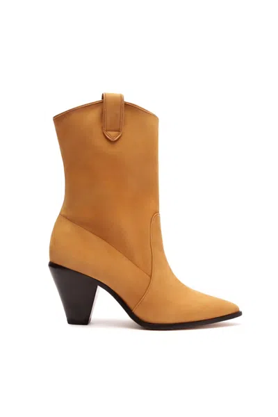Schutz Women's Mackie Leather Booties In Nude Caramel In Orange