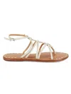 Schutz Women's Malaya Strappy Flat Sandals In Pearl