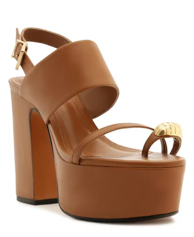 Schutz Women's Mandy Platform Block Heel Sandals In Brown
