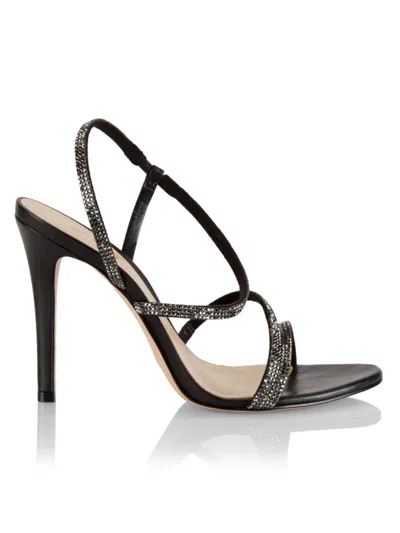 Schutz Women's Mariah Crystal Embellished Stiletto Sandals In Jet