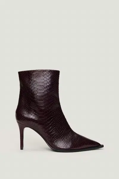 Schutz Women's Mary High Heel Boots In Dark Plum In Burgundy