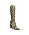 Schutz Maryana Knee-high Block Boot In Natural, Women's At Urban Outfitters In Natural Snake