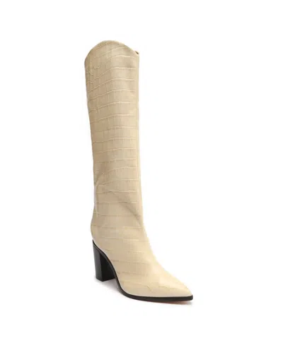 Schutz Women's Maryana Knee High Block Heel Boots In White
