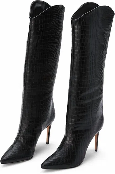 Schutz Women's Maryana Leather Dress Boots In Black
