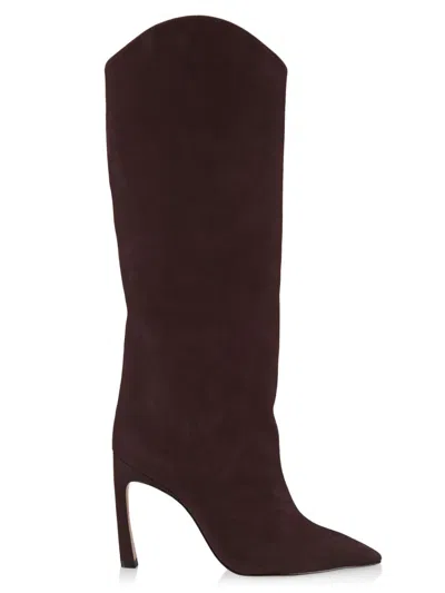 Schutz Maryana Nubuck Knee-high Boots In Brown