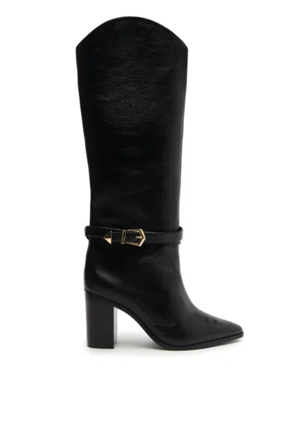 Schutz Women's Maryana Pointed Toe Knee High Boot In Black
