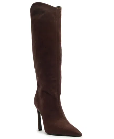Schutz Women's Maryana Sculpt Knee High Stiletto Boots In Dark Chocolate