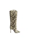 Schutz Maryana Snakeskin Knee-high Boot In Natural, Women's At Urban Outfitters In White