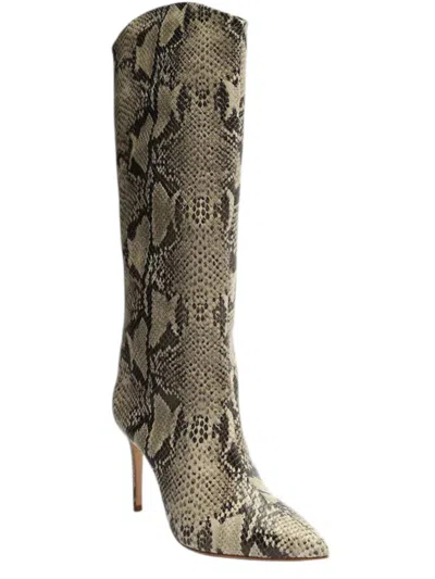 Schutz Women's Maryana Snakeskin Printed Boot In Cream/black In Multi