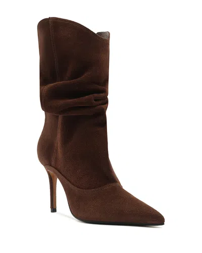SCHUTZ WOMEN'S MARYANA UP SLOUCH NUBUCK LEATHER ANKLE BOOTS