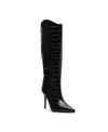 Schutz Maryana Snake-print Leather Knee Boots In Black