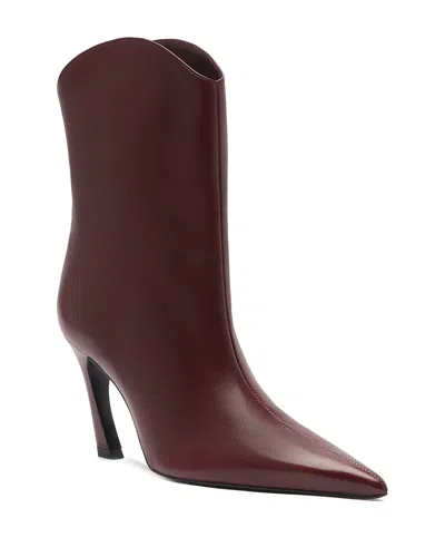 Schutz Women's Maryann Curve Pointed Boots In Burgundy