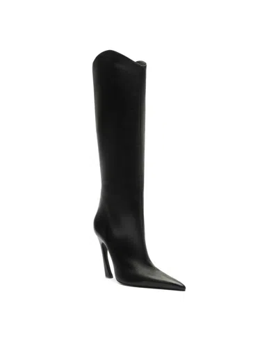 Schutz Women's Maryann Up Curve Pointy Toe Boots In Black