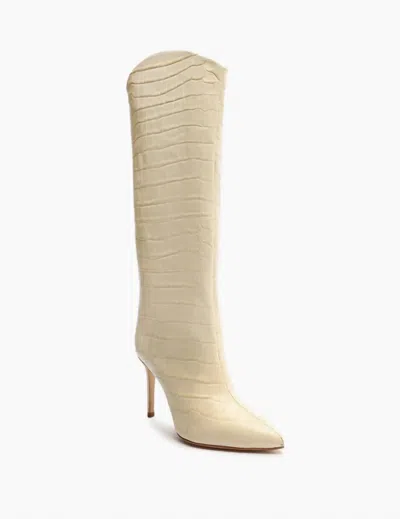 Schutz Women's Maryanna Leather Boot In Eggshell In White